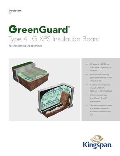 GreenGuard GG40-LG XPS Insulation Board | Kingspan CA